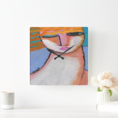 Abstrakte Kunst Quadratische Wanduhr (Zuhause)