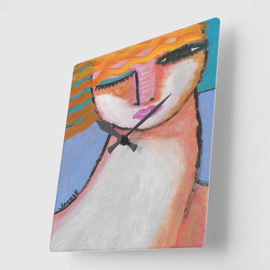 Abstrakte Kunst Quadratische Wanduhr (Winkel)