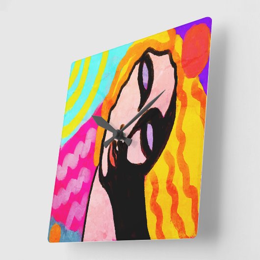 Abstrakte Kunst Quadratische Wanduhr (Winkel)