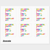 Abstrakte Kunst Quadratischer Aufkleber (Blatt)