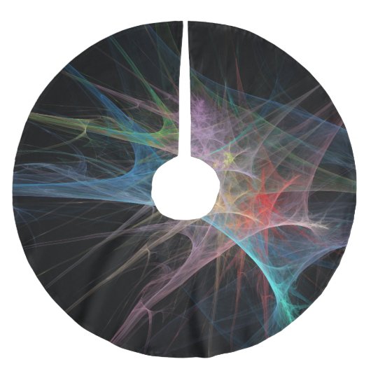 Abstrakte Kunst Regenbogen Eis Polyester Weihnachtsbaumdecke (Vorderseite)