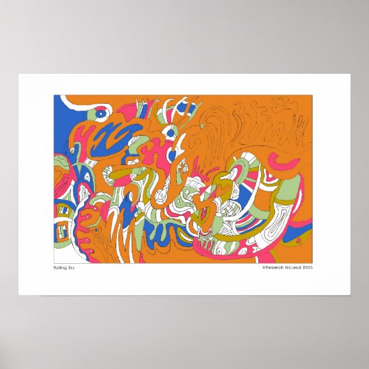 abstrakte Kunst "Rolling Sky" Poster (Vorne)