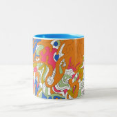 abstrakte Kunst "Rolling Sky" Zweifarbige Tasse (Mittel)