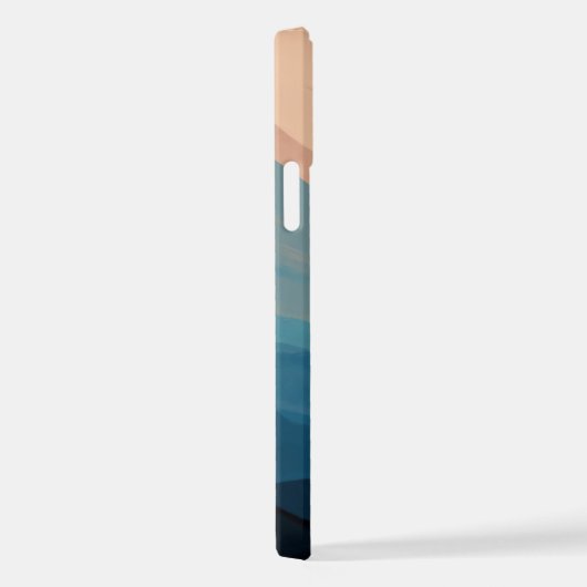 Abstrakte Kunst Rosa und Blau iPhone Hülle (Rechte Seite)