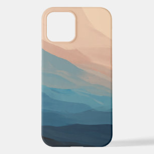 Abstrakte Kunst Rosa und Blau iPhone 12 Hülle