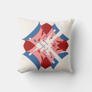 Abstrakte Kunst Rot Blau Rosa Diamant Blumen Desig Kissen