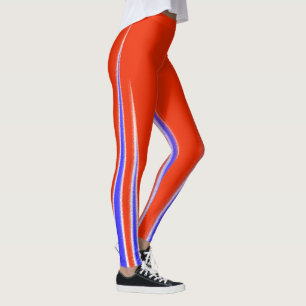Abstrakte Kunst Rot Blau Weiß Minimalismus Leggings