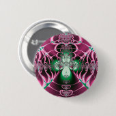 Abstrakte Kunst Rote Blume Button (Vorne & Hinten)