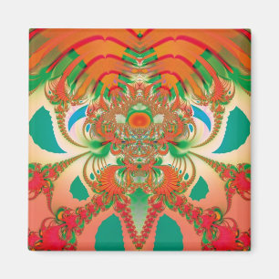 Abstrakte Kunst Rote Eule Magnet