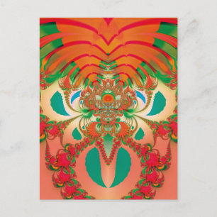 Abstrakte Kunst Rote Eule Postkarte