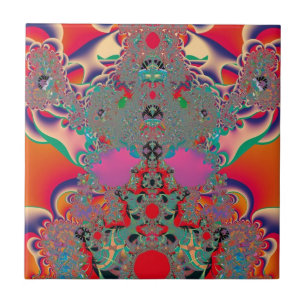 Abstrakte Kunst Rote Meditation Fliese