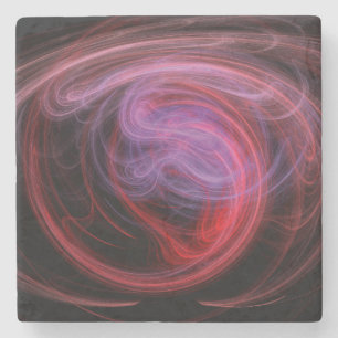 Abstrakte Kunst Rote Welle Steinuntersetzer