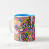 abstrakte Kunst "Samba" Zweifarbige Tasse (Vorderseite Links)