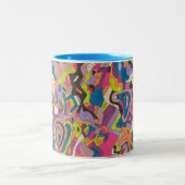 abstrakte Kunst "Samba" Zweifarbige Tasse (Mittel)