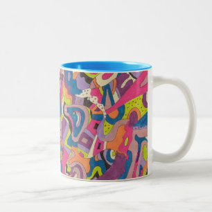abstrakte Kunst "Samba" Zweifarbige Tasse