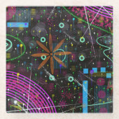 Abstrakte Kunst: Satellit  Glasuntersetzer (Vorderseite)