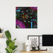 Abstrakte Kunst: Satellit  Poster (Heimbüro)