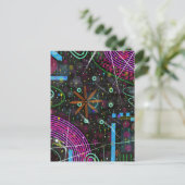 Abstrakte Kunst: Satellit  Postkarte (Stehend Vorderseite)