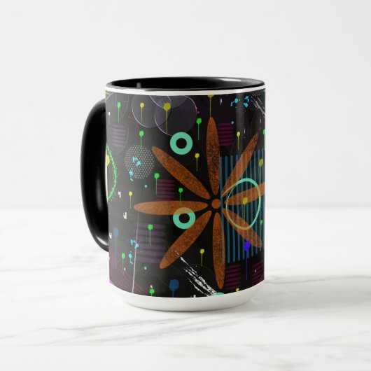 Abstrakte Kunst: Satellit  Tasse (Vorderseite Links)
