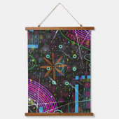 Abstrakte Kunst: Satellit Wandteppich Mit Holzrahmen (Vorderseite)