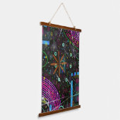 Abstrakte Kunst: Satellit Wandteppich Mit Holzrahmen (Gewinkelt)