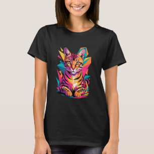 Abstrakte Kunst Savannah-Katze Savannah-Katzen T-Shirt