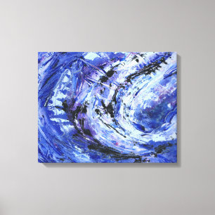 Abstrakte Kunst-'Schatten von Blue Leinwanddruck