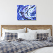 Abstrakte Kunst-'Schatten von Blue Leinwanddruck (Insitu (Schlafzimmer))