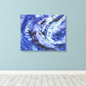 Abstrakte Kunst-'Schatten von Blue Leinwanddruck (Insitu (Holzboden))