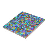 Abstrakte Kunst Schöne farbenfrohe blaue Mosaike Fliese (Seite)