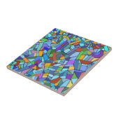 Abstrakte Kunst Schöne farbenfrohe blaue Mosaike Fliese (Seite)