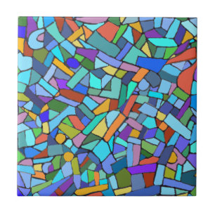 Abstrakte Kunst Schöne farbenfrohe blaue Mosaike Fliese