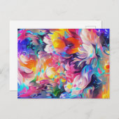 Abstrakte Kunst Schöne und farbenfrohe Blumen Postkarte (Vorne/Hinten)