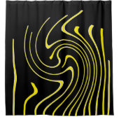 Abstrakte Kunst Schwarz-weiß Gelbe Linien Minimali Duschvorhang (Vorderseite)