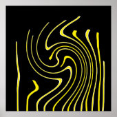 Abstrakte Kunst Schwarz-weiß Gelbe Linien Minimali Poster (Vorne)