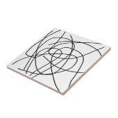 Abstrakte Kunst Schwarz-weiß Zeichnend Linien Mini Fliese (Seite)