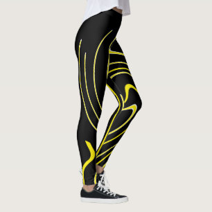 Abstrakte Kunst Schwarz-weiße Linien Ristorante da Leggings