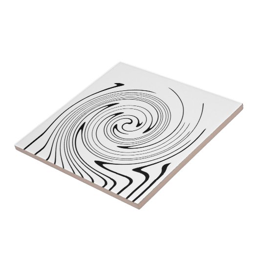 Abstrakte Kunst Schwarz-weiße Linien Twirt Minimal Fliese (Seite)