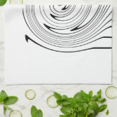 Abstrakte Kunst Schwarz-weiße Linien Twirt Minimal Geschirrtuch (Gefaltet)