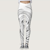 Abstrakte Kunst Schwarz-weiße Linien Twirt Minimal Leggings (Vorderseite)