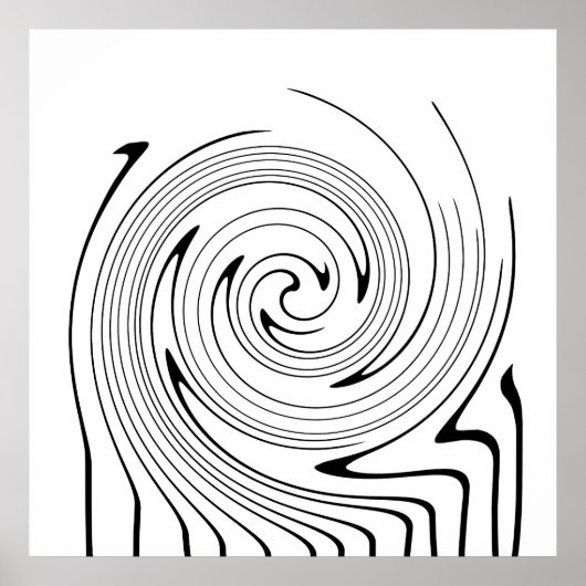 Abstrakte Kunst Schwarz-weiße Linien Twirt Minimal Poster (Vorne)