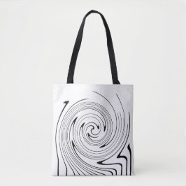 Abstrakte Kunst Schwarz-weiße Linien Twirt Minimal Tasche