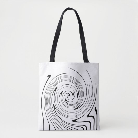 Abstrakte Kunst Schwarz-weiße Linien Twirt Minimal Tasche (Vorderseite)