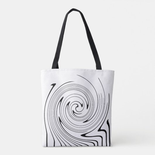 Abstrakte Kunst Schwarz-weiße Linien Twirt Minimal Tasche (Rückseite)