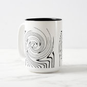 Abstrakte Kunst Schwarz-weiße Linien Twirt Minimal Zweifarbige Tasse (Vorderseite Links)