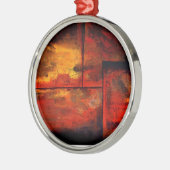 Abstrakte Kunst Silbernes Ornament (Links)