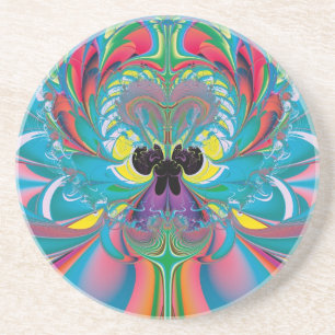 Abstrakte Kunst Sommer Schmetterling Getränkeuntersetzer