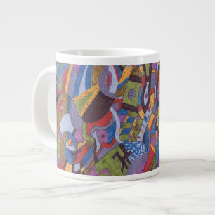 abstrakte Kunst "Space Octopus" Jumbo-Tasse