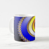 Abstrakte KUNST - Spiralblau Kaffeetasse (Vorderseite Links)
