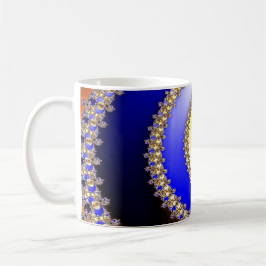 Abstrakte KUNST - Spiralblau Kaffeetasse (Links)